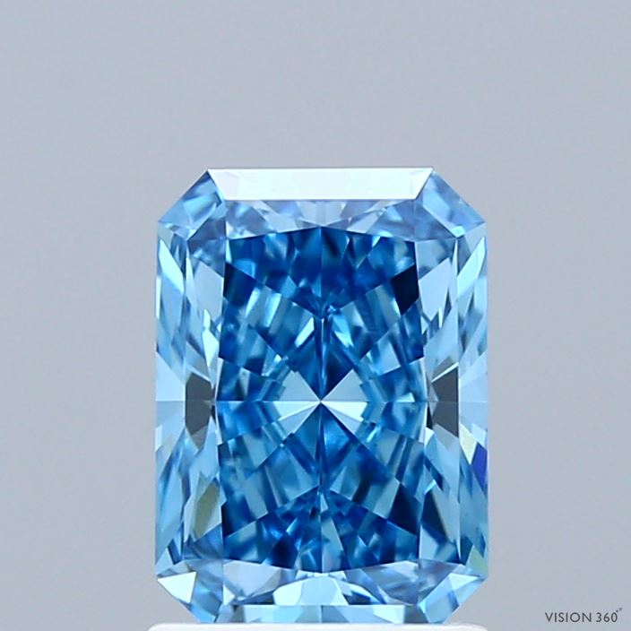 1.63ct Radiant FANCY VIVID BLUE VS1 Lab Created Diamond