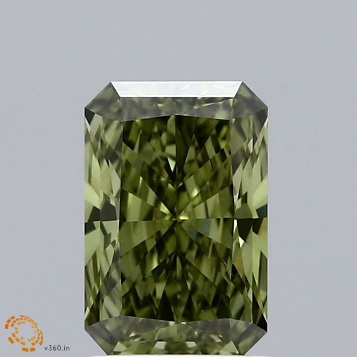 1.5ct Radiant FANCY VIVID GREEN VS2 Lab Created Diamond