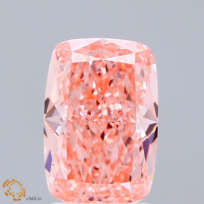 2.01ct Cushion FANCY VIVID PINK VS1 Lab Created Diamond