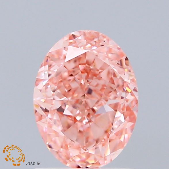 1.52ct Oval FANCY VIVID PINK VS2 Lab Created Diamond