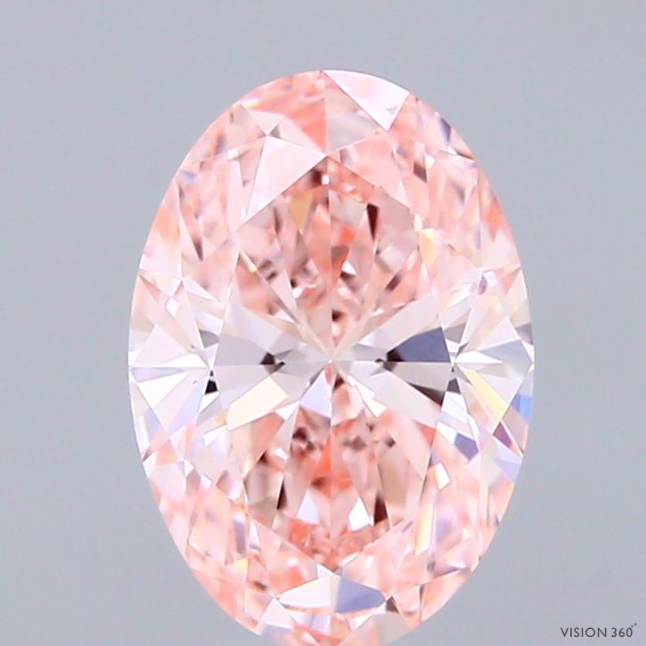 2.01ct Oval FANCY VIVID PINK VVS2 Lab Created Diamond