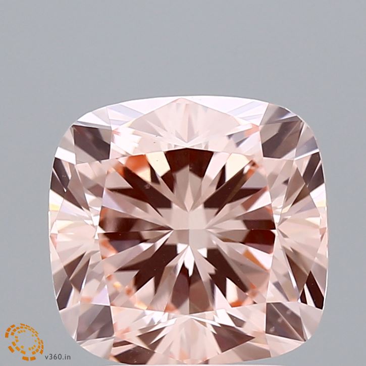3.14ct Cushion FANCY INTENSE PINK VS1 Lab Created Diamond