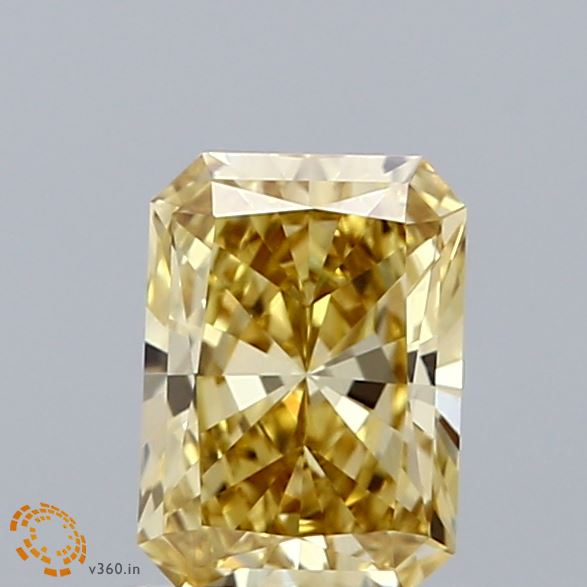 0.95ct Radiant FANCY INTENSE YELLOW VVS2 Lab Created Diamond