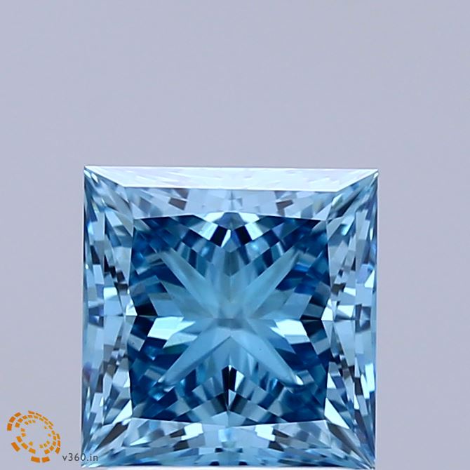 2.06ct Princess FANCY VIVID BLUE VVS2 Lab Created Diamond