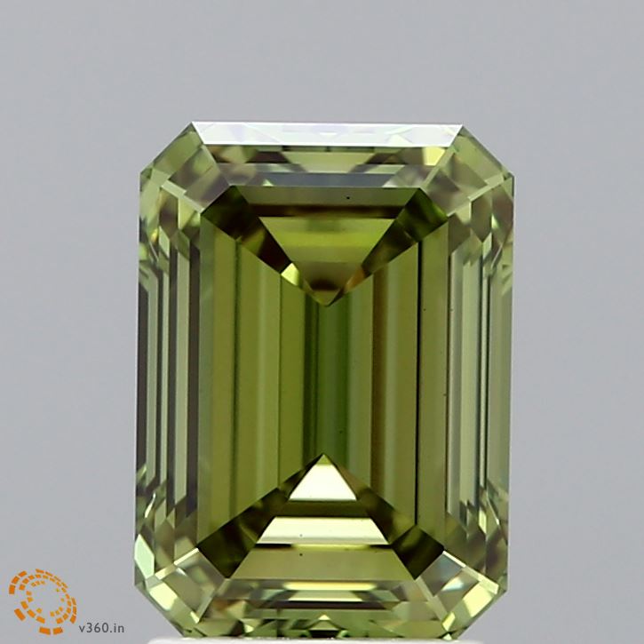 2.59ct Emerald FANCY VIVID GREEN VS1 Lab Created Diamond