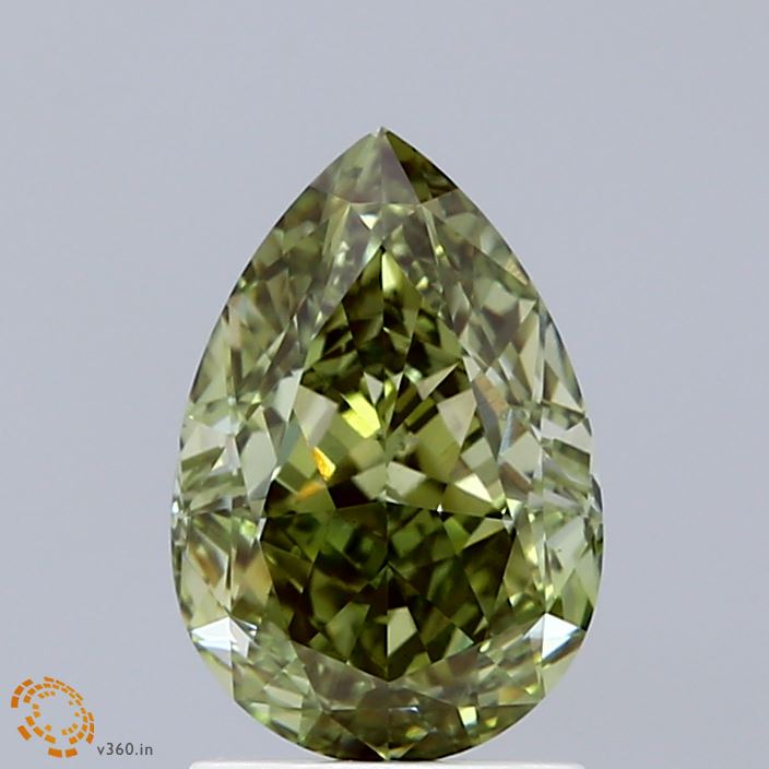 2.02ct Pear FANCY INTENSE GREEN VS1 Lab Created Diamond