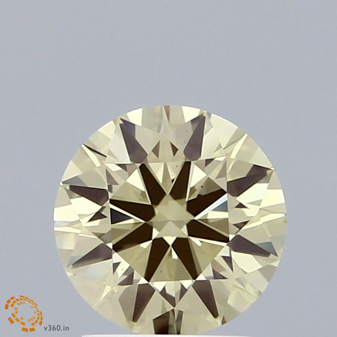 1.28ct Round FANCY LIGHT YELLOW VS1 Lab Created Diamond