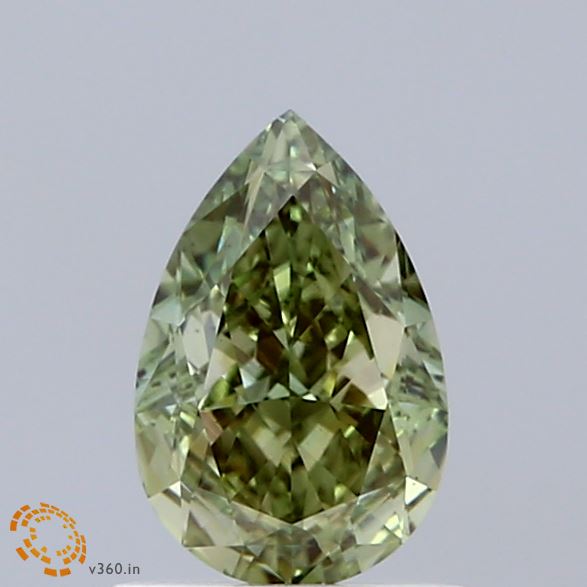 1.04ct Pear FANCY VIVID GREEN VS1 Lab Created Diamond