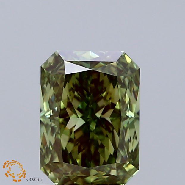 1.55ct Radiant FANCY VIVID GREEN VS1 Lab Created Diamond