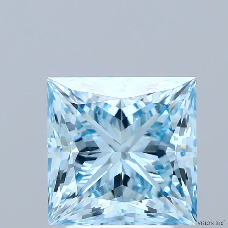 2.61ct Princess FANCY VIVID BLUE VS1 Lab Created Diamond