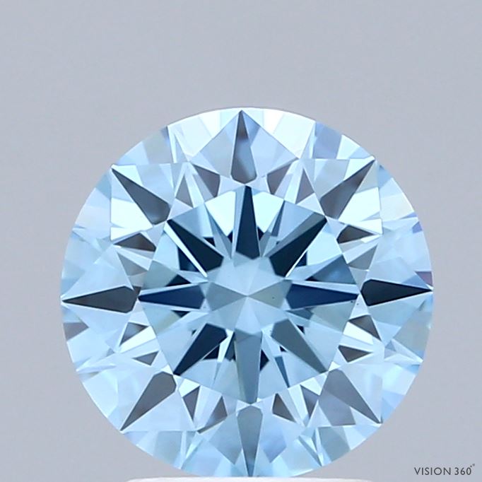 1.93ct Round FANCY VIVID BLUE VS1 Lab Created Diamond