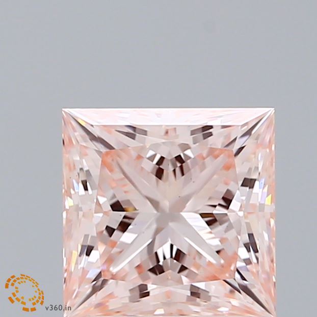 1.91ct Princess FANCY INTENSE PINK VS1 Lab Created Diamond