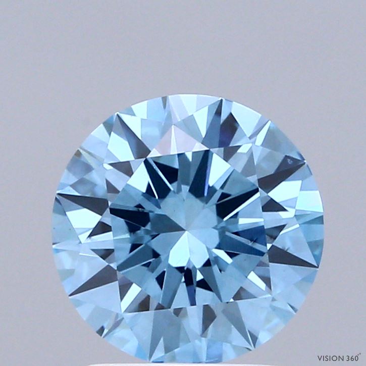 2ct Round FANCY VIVID BLUE VS2 Lab Created Diamond