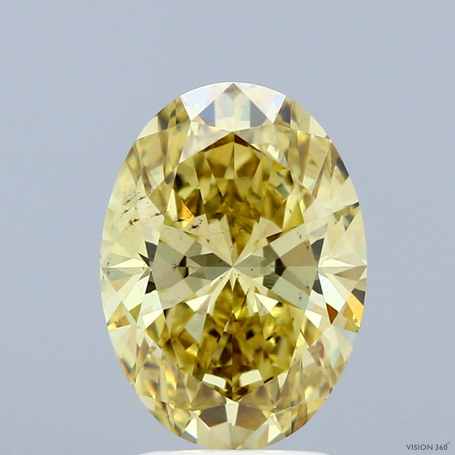 3.06ct Oval FANCY INTENSE YELLOW VS2 Lab Created Diamond