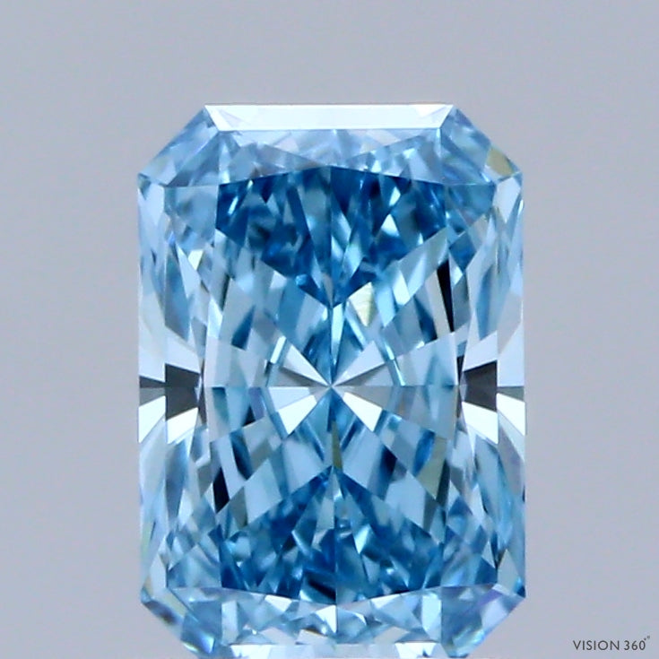 1.05ct Radiant FANCY VIVID BLUE VVS2 Lab Created Diamond