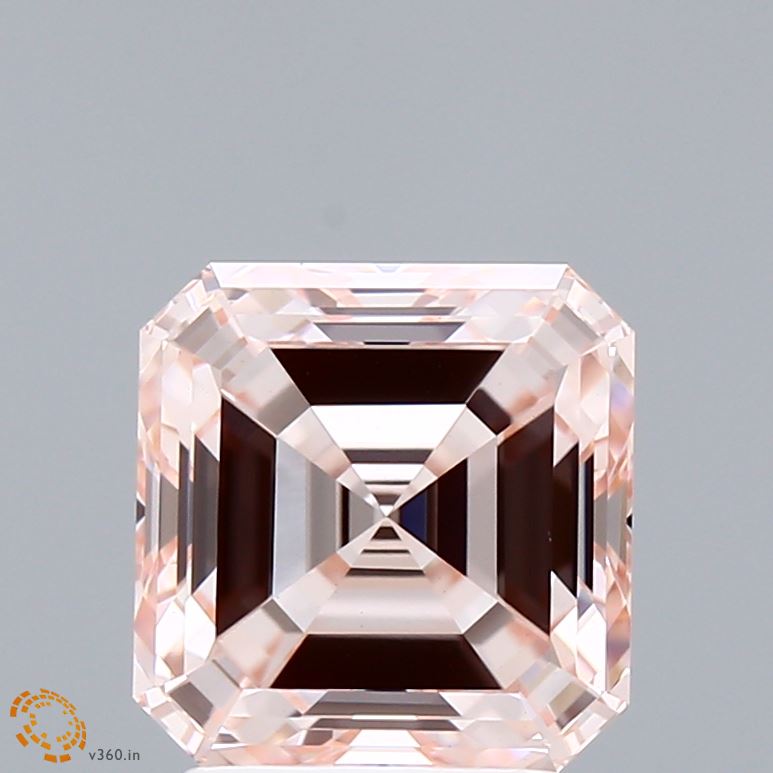 3.06ct Asscher FANCY PINK VVS2 Lab Created Diamond