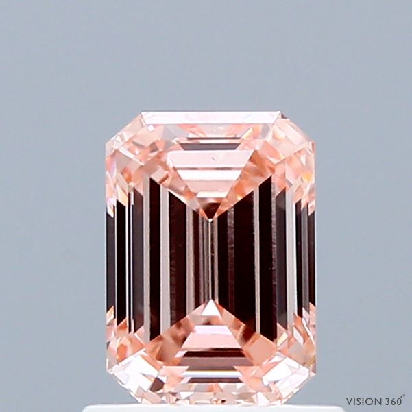 1ct Emerald FANCY INTENSE PINK VS1 Lab Created Diamond