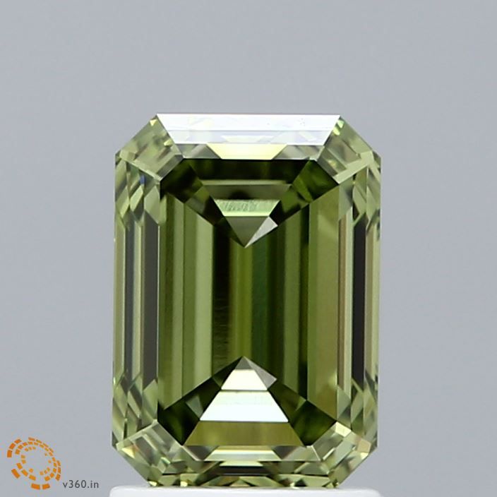 2.05ct Emerald FANCY INTENSE GREEN VVS2 Lab Created Diamond
