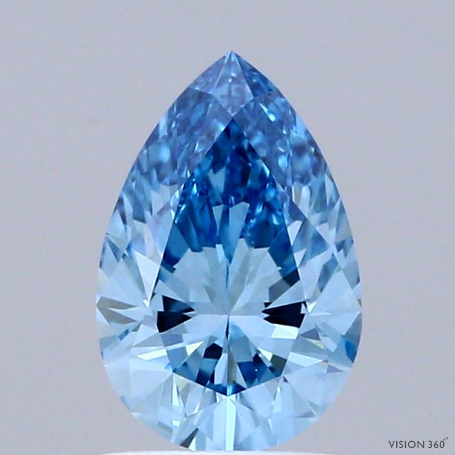 1.11ct Pear FANCY VIVID BLUE VVS2 Lab Created Diamond
