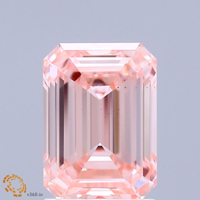 2.01ct Emerald FANCY INTENSE PINK VS2 Lab Created Diamond