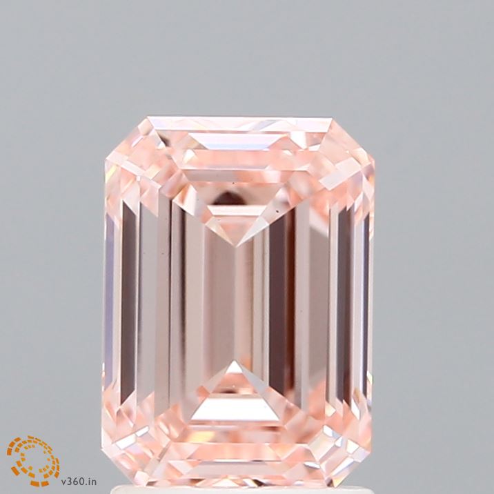 2.26ct Emerald FANCY INTENSE PINK VS1 Lab Created Diamond