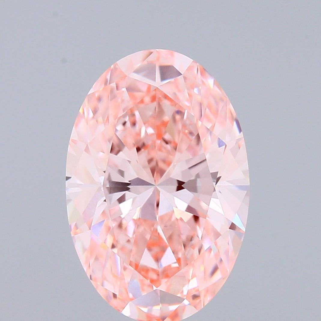 2.74ct Oval FANCY VIVID PINK VVS2 Lab Created Diamond