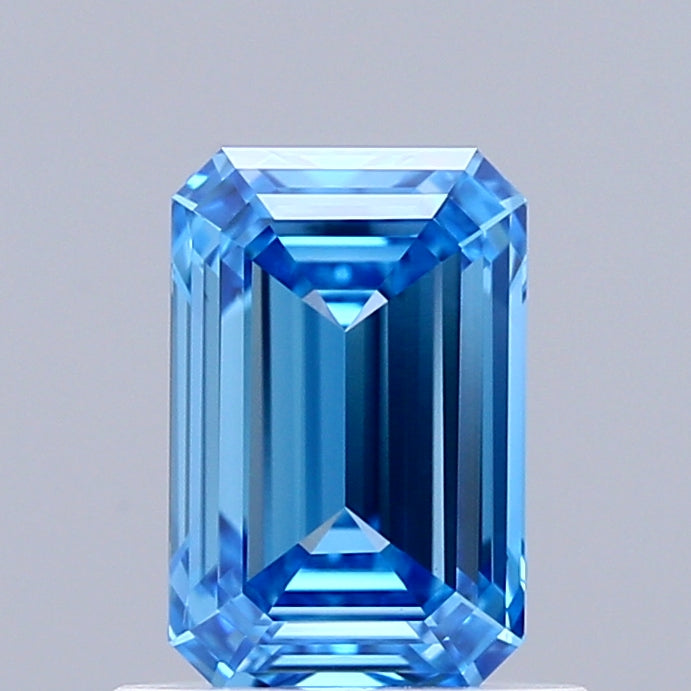 0.95ct Emerald FANCY VIVID BLUE VVS2 Lab Created Diamond