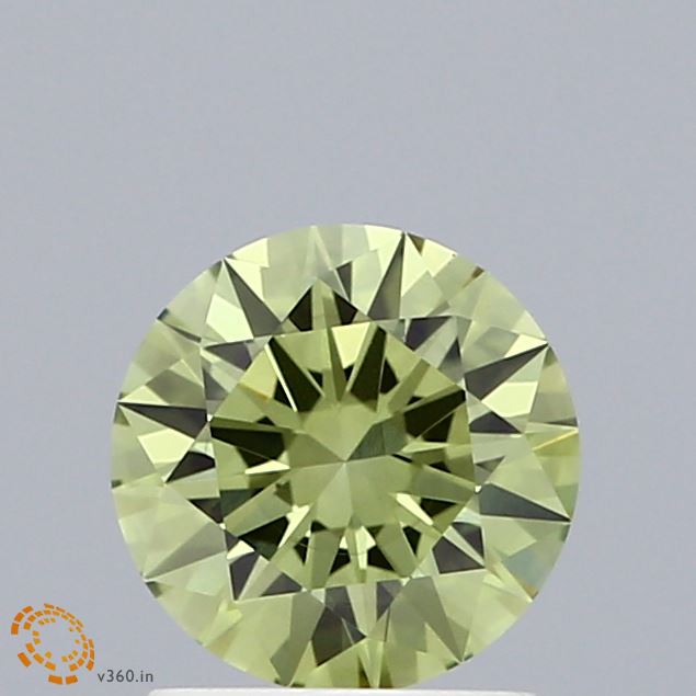0.97ct Round FANCY VIVID GREEN VS1 Lab Created Diamond