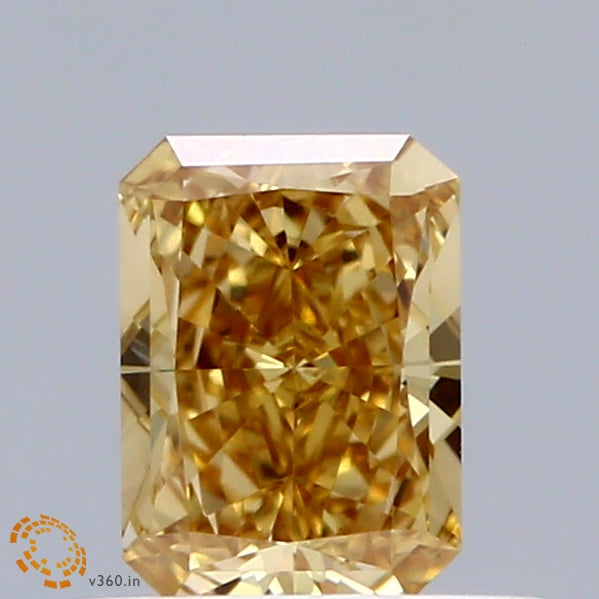 0.52ct Radiant FANCY VIVID YELLOW VS1 Lab Created Diamond