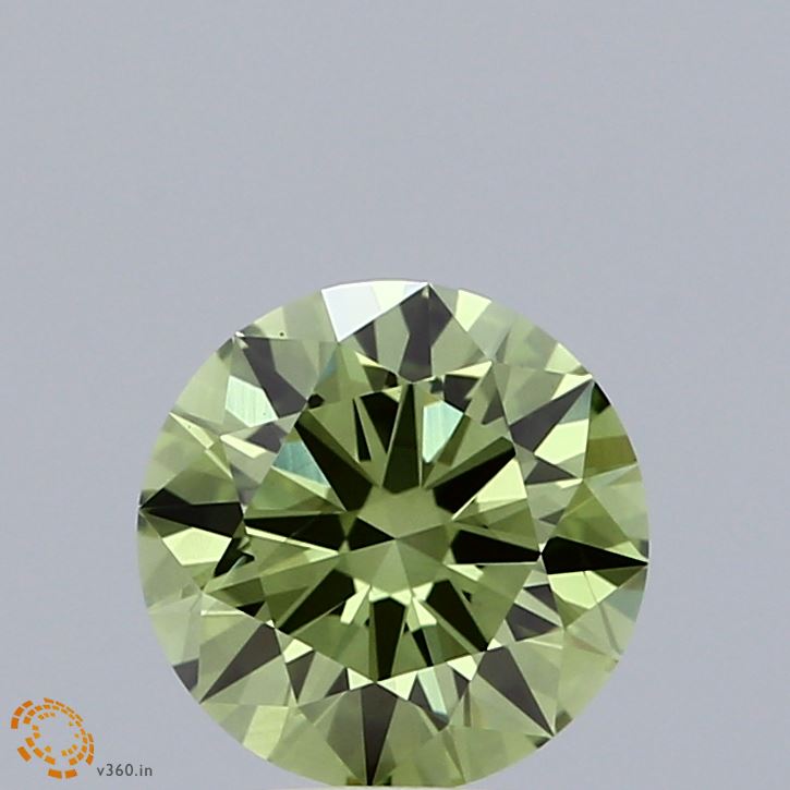 1.31ct Round FANCY VIVID GREEN VS2 Lab Created Diamond
