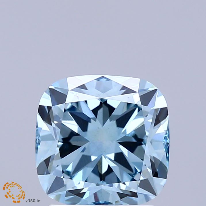 2.17ct Cushion FANCY VIVID BLUE VS1 Lab Created Diamond