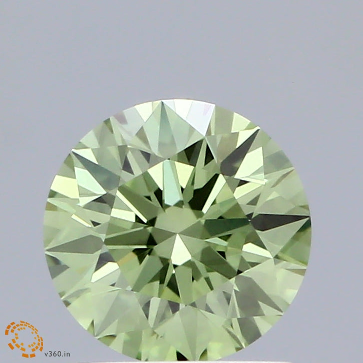 0.96ct Round FANCY VIVID GREEN VVS2 Lab Created Diamond