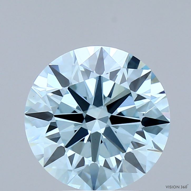 2.45ct Round FANCY INTENSE BLUE VS1 Lab Created Diamond