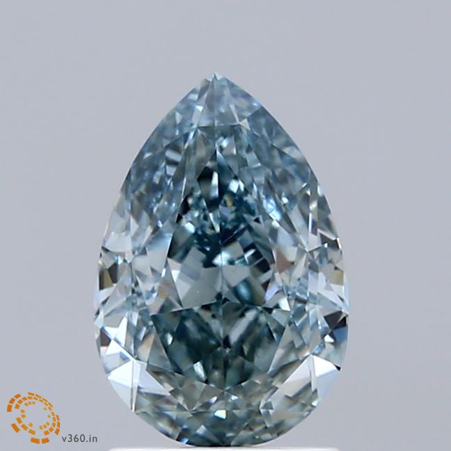 1.54ct Pear FANCY INTENSE GREEN BLUE VS1 Lab Created Diamond