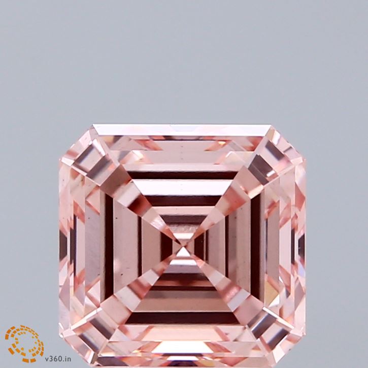 3.1ct Asscher FANCY INTENSE PINK VS2 Lab Created Diamond