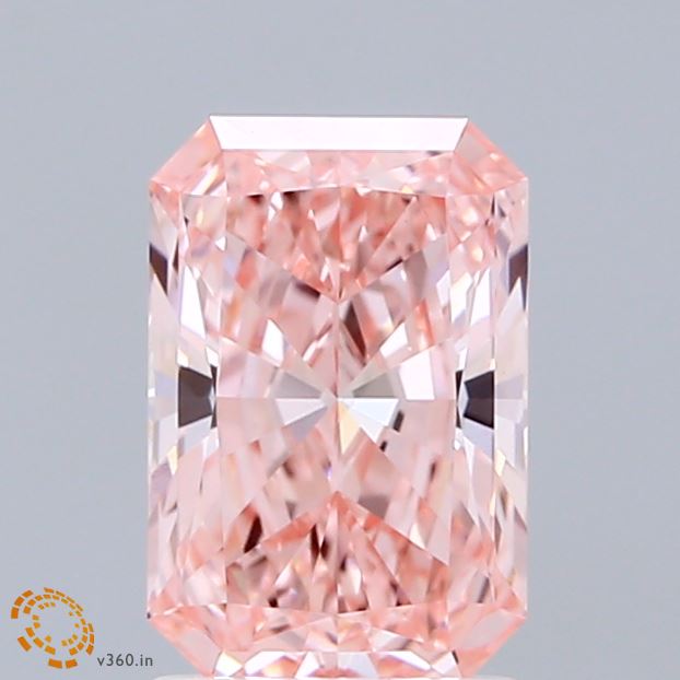 1.52ct Radiant FANCY VIVID PINK VVS2 Lab Created Diamond