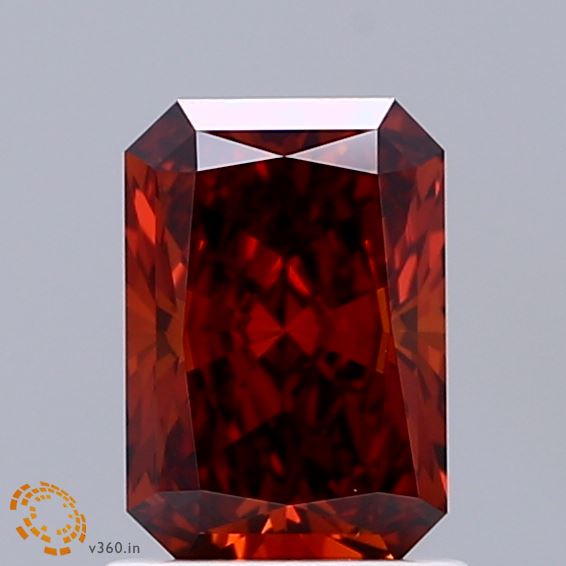 1.22ct Radiant FANCY VIVID ORANGE VS1 Lab Created Diamond