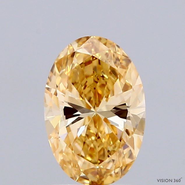 0.91ct Oval FANCY YELLOW VVS2 Lab Created Diamond