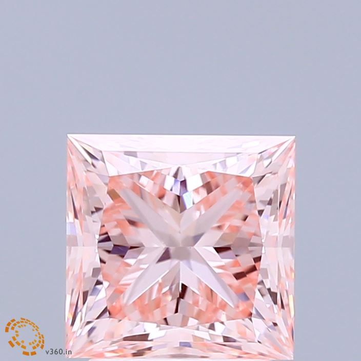 2.55ct Princess FANCY INTENSE PINK VVS2 Lab Created Diamond