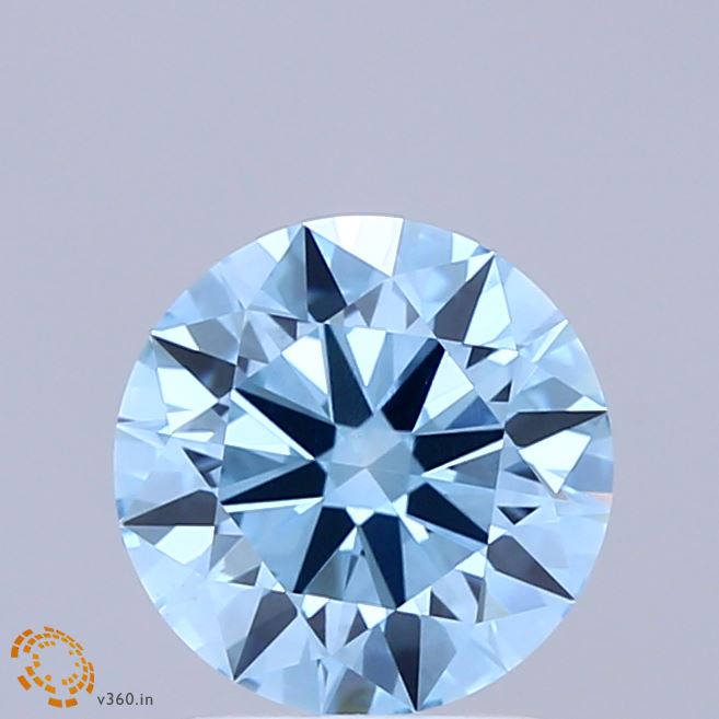 1.52ct Round FANCY VIVID BLUE VS1 Lab Created Diamond