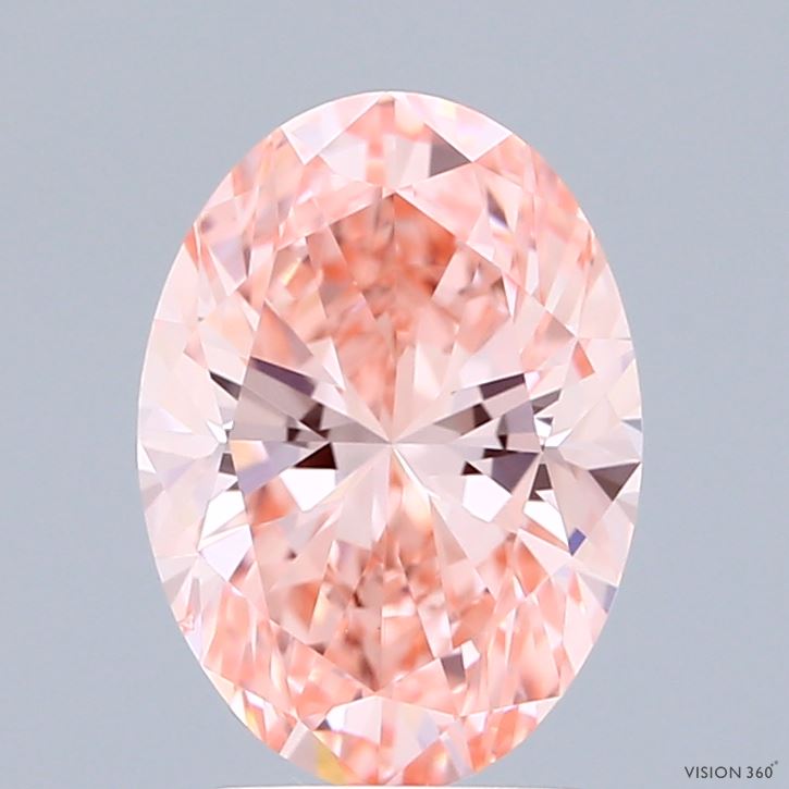 1.52ct Oval FANCY VIVID PINK VVS2 Lab Created Diamond