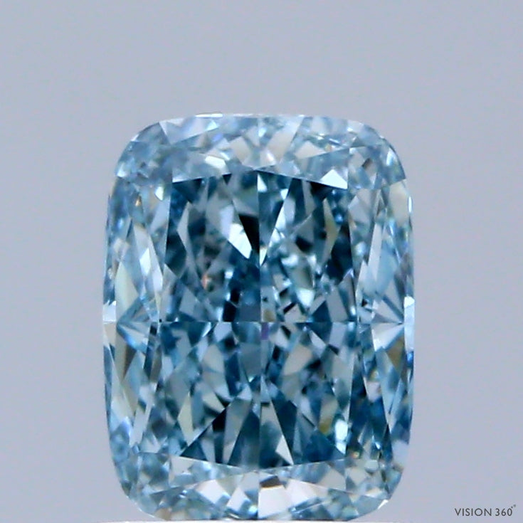 1.08ct Cushion FANCY VIVID BLUE VS2 Lab Created Diamond