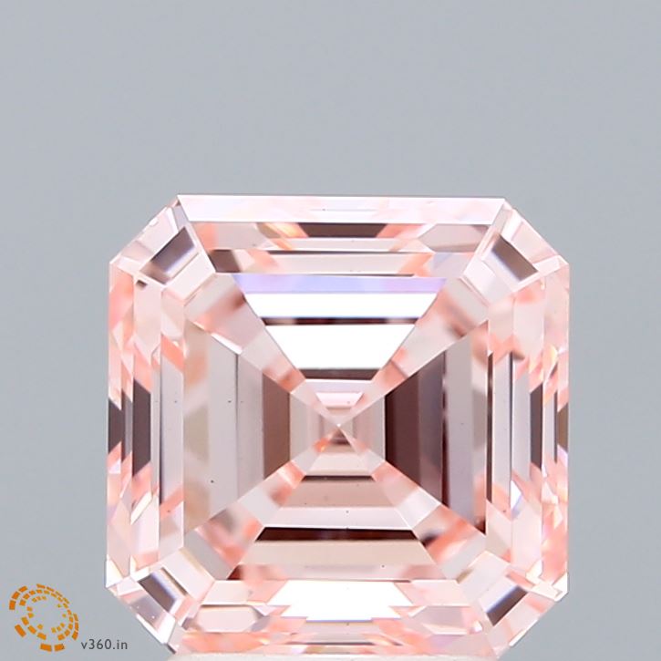 3.07ct Asscher FANCY INTENSE PINK VS1 Lab Created Diamond
