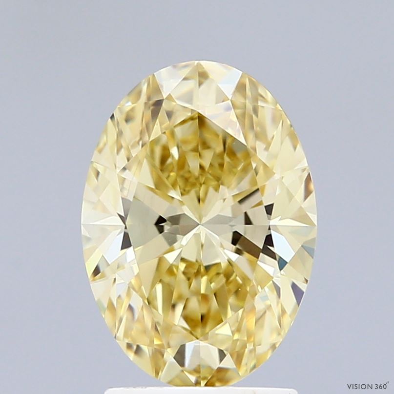 2.18ct Oval FANCY INTENSE YELLOW VVS2 Lab Created Diamond