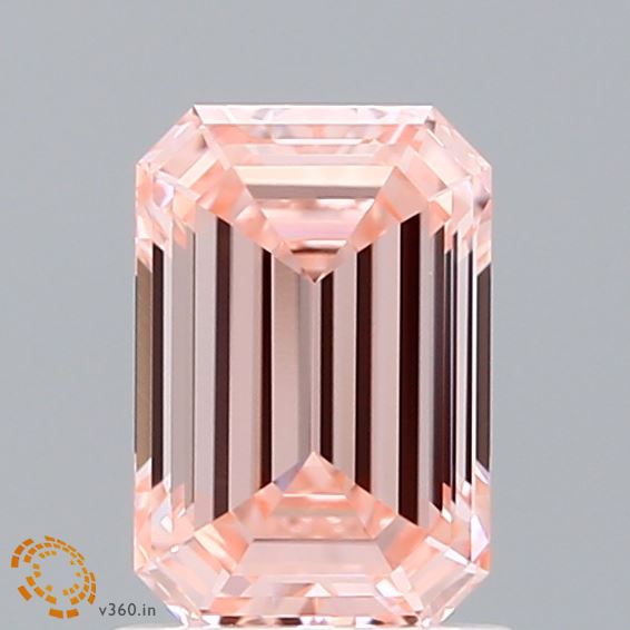 1.31ct Emerald FANCY INTENSE PINK VVS2 Lab Created Diamond