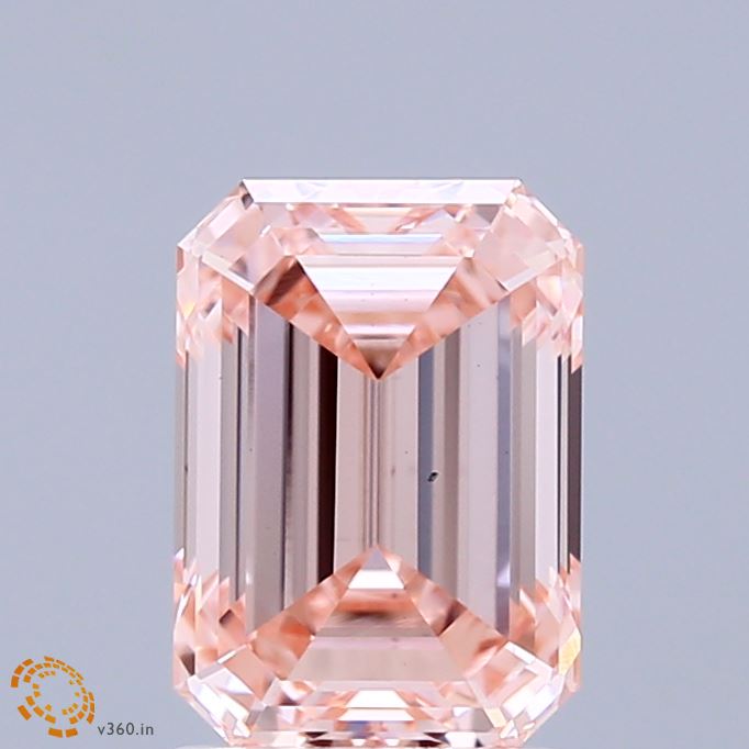2.07ct Emerald FANCY INTENSE PINK VS2 Lab Created Diamond