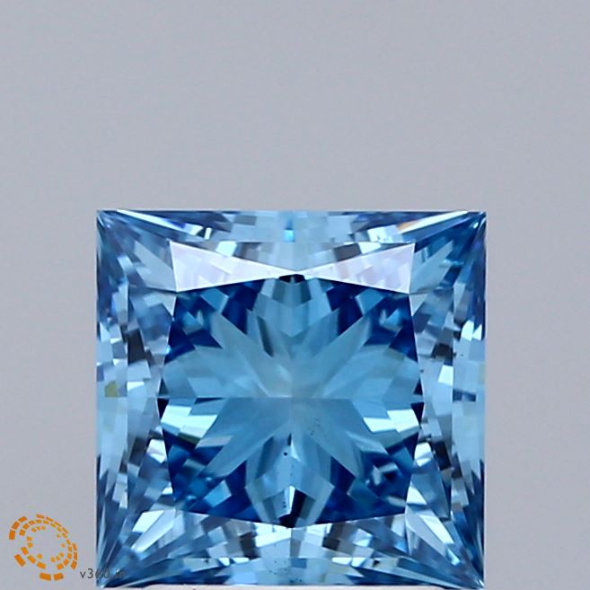 2.08ct Princess FANCY VIVID BLUE VS1 Lab Created Diamond
