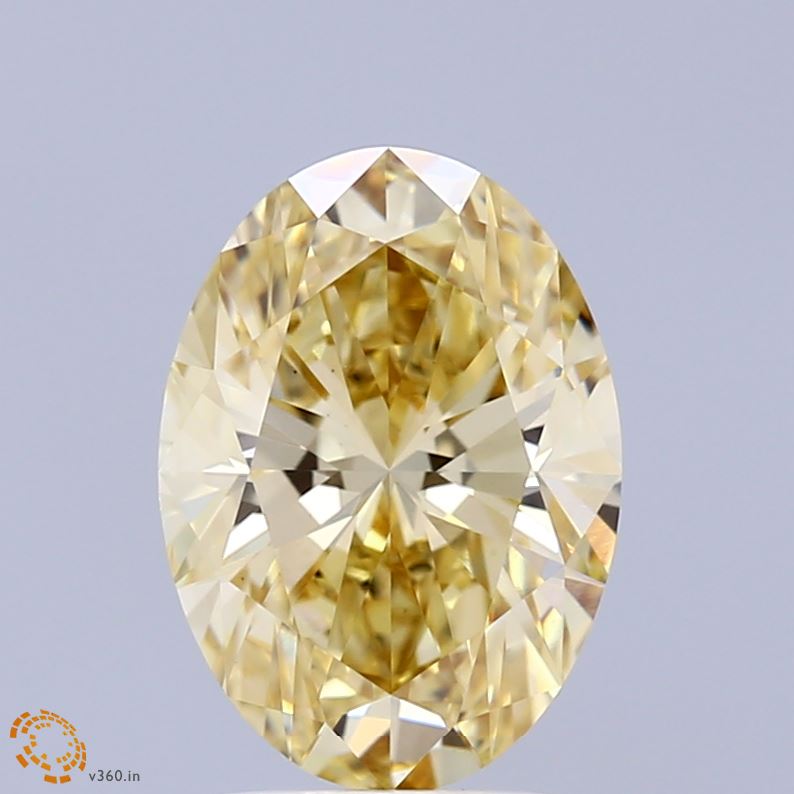 2.4ct Oval FANCY INTENSE YELLOW VS1 Lab Created Diamond