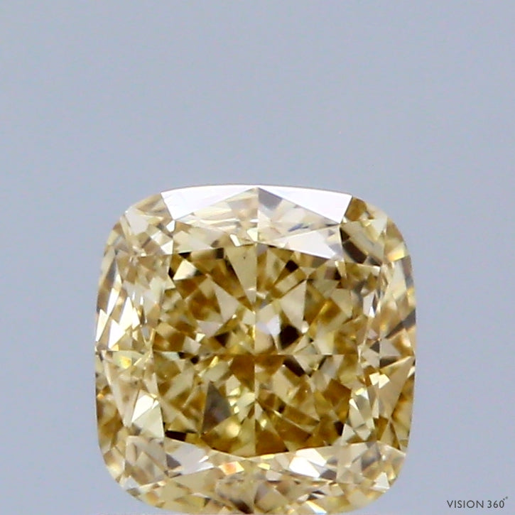 0.96ct Cushion FANCY YELLOW VS1 Lab Created Diamond