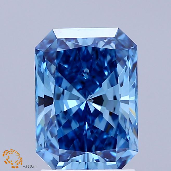 2.02ct Radiant FANCY VIVID BLUE VVS2 Lab Created Diamond
